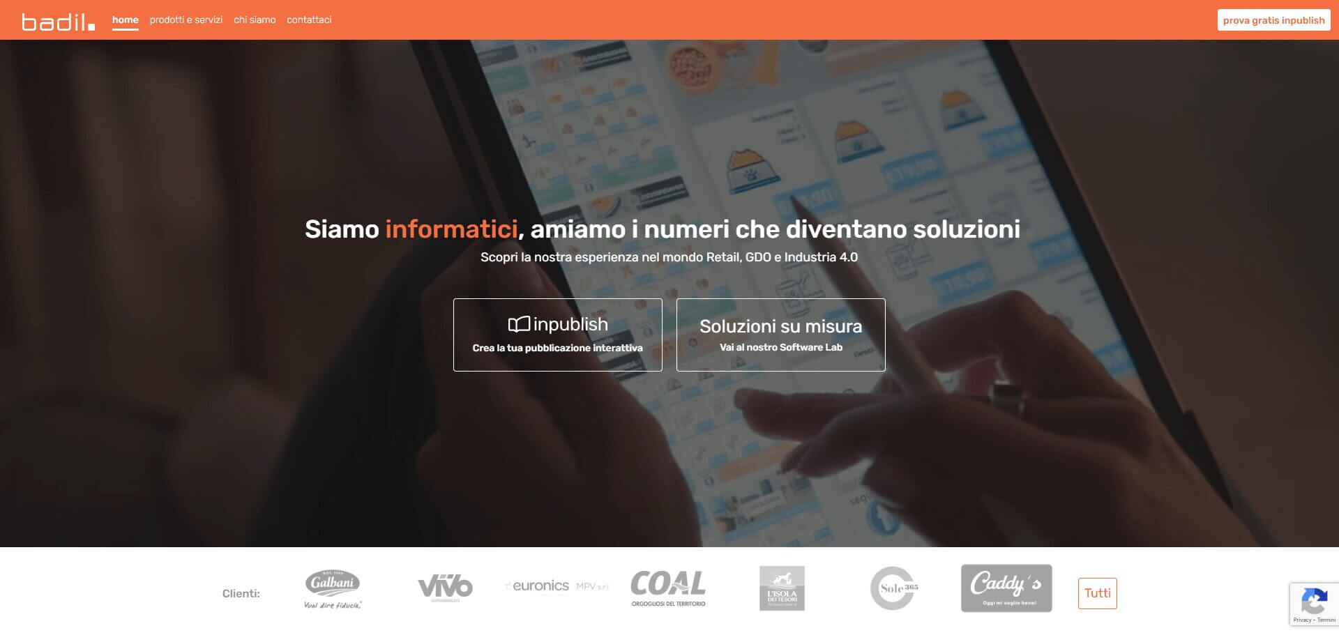 Badil: schermata 1 del sito