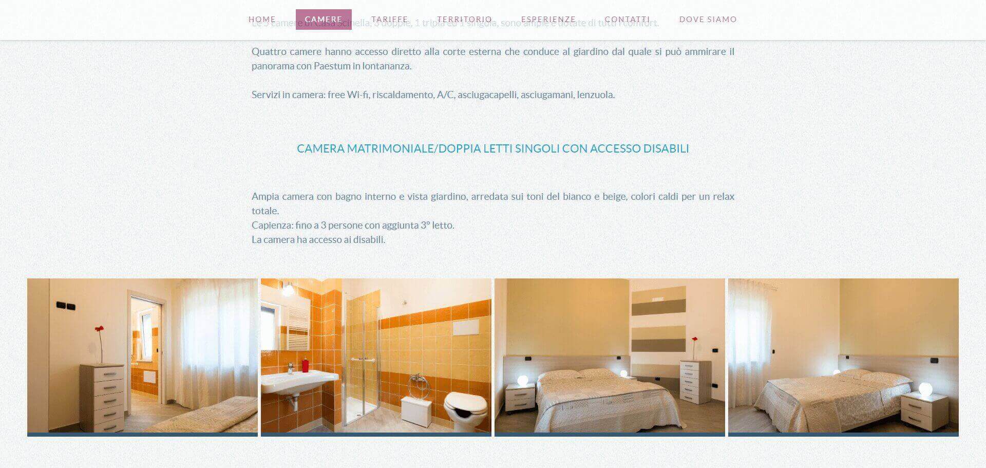 Casa Scinella: schermata 2 del sito