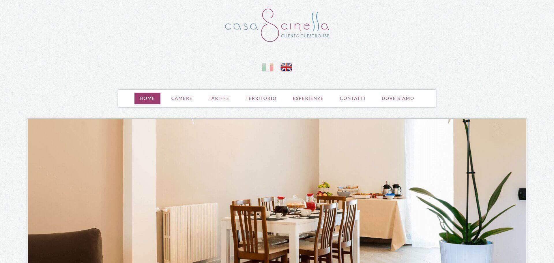 Casa Scinella: schermata 1 del sito