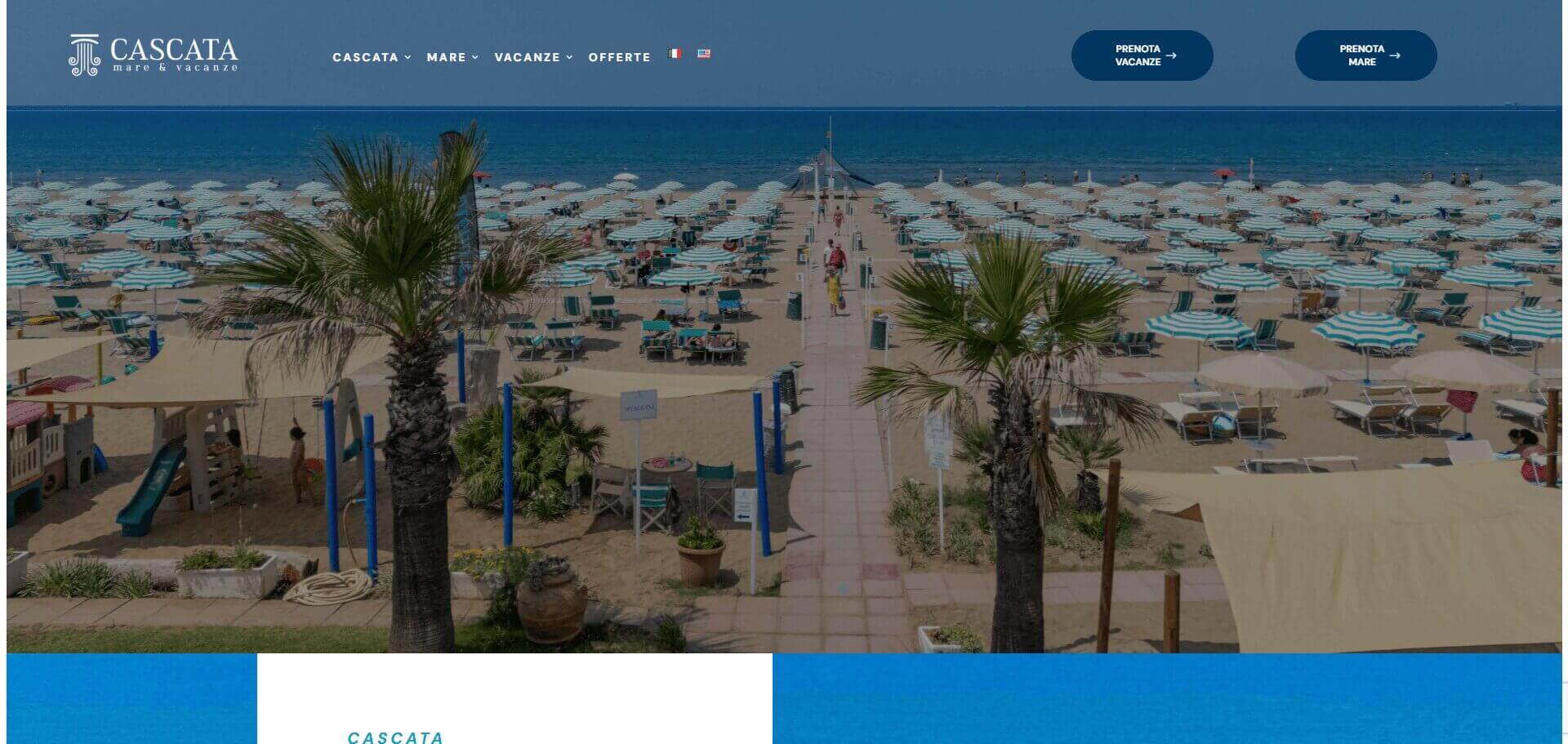 Lido Cascata: schermata 1 del sito