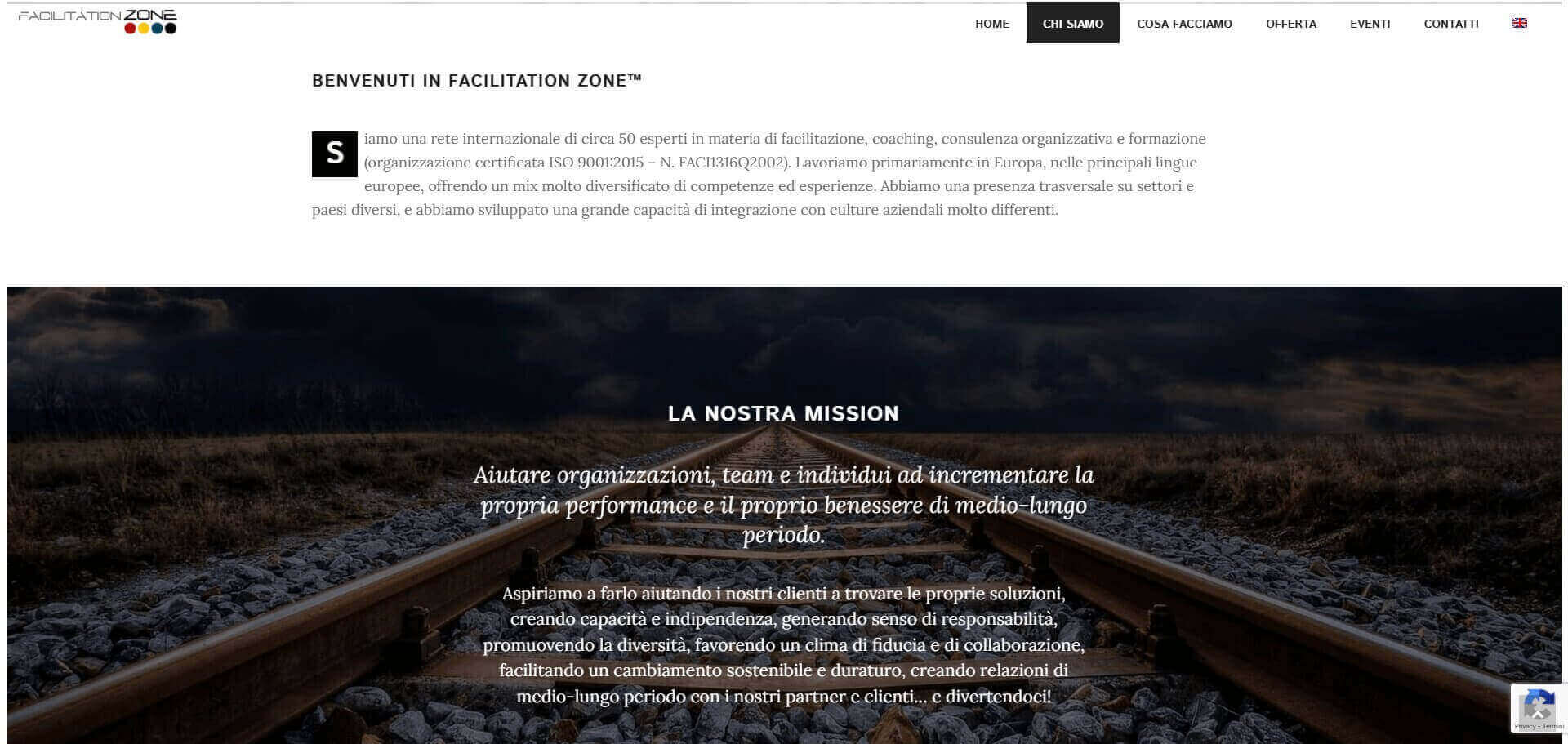 Facilitation Zone: schermata 2 del sito