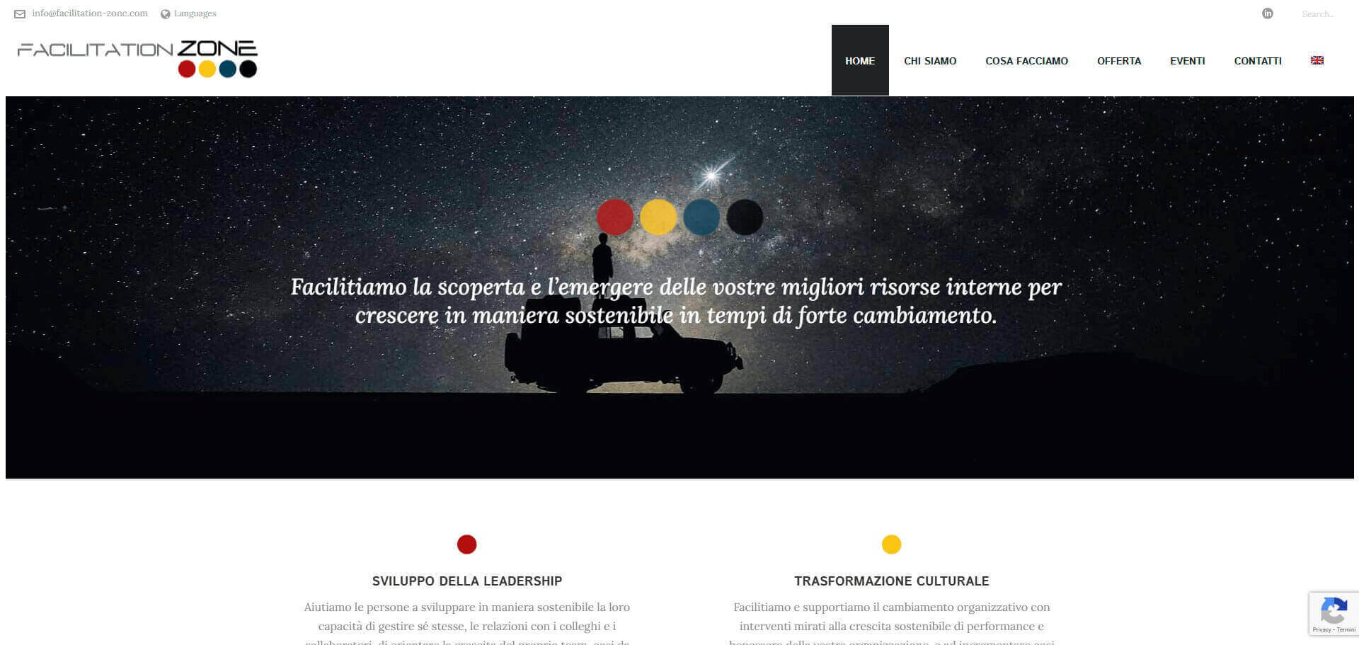 Facilitation Zone: schermata 1 del sito