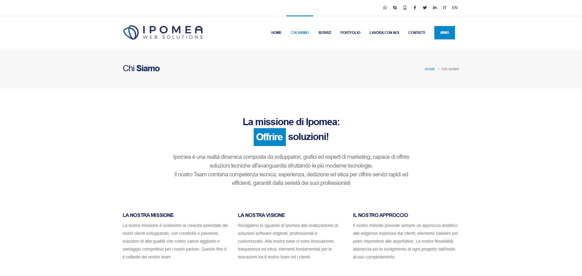 Ipomea Web Solutions: schermata 2 del sito