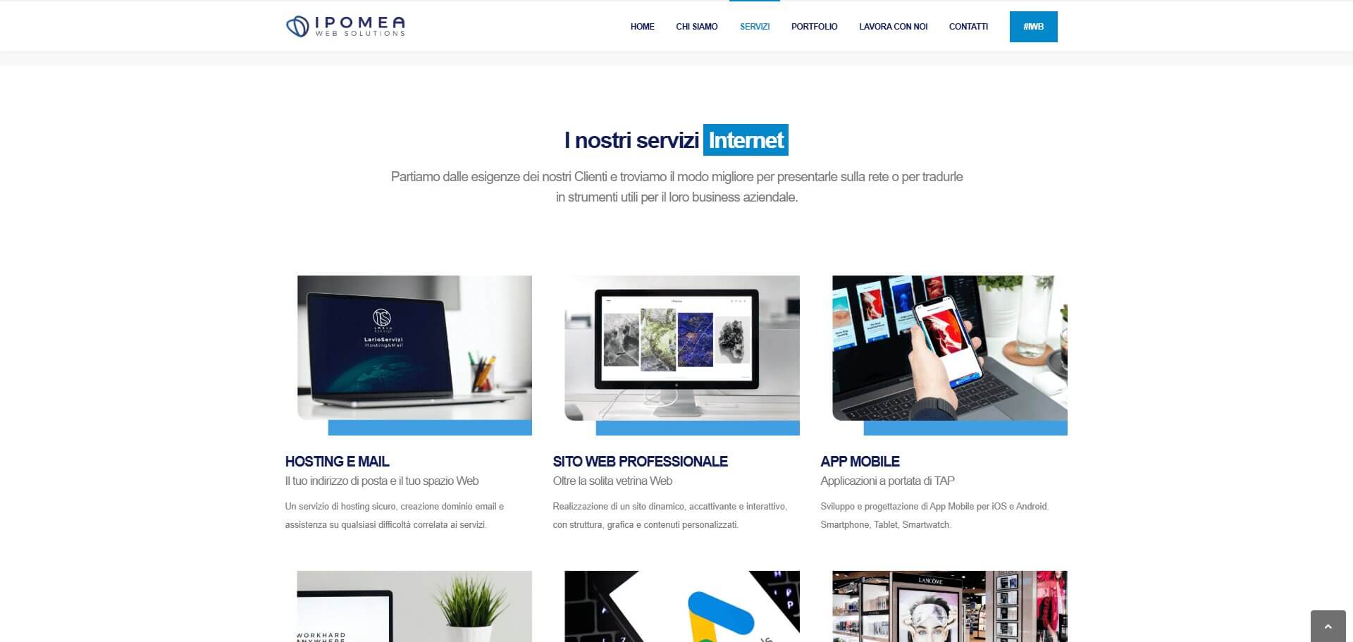 Ipomea Web Solutions: schermata 3 del sito
