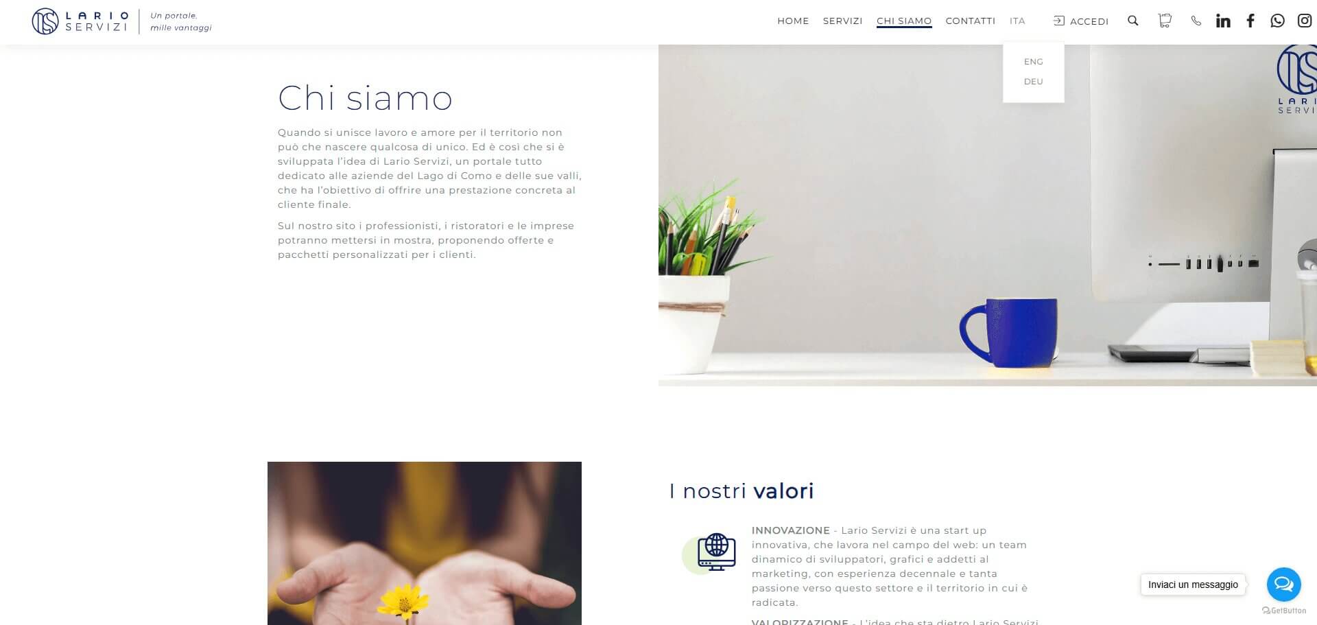 Lario Servizi: schermata 2 del sito