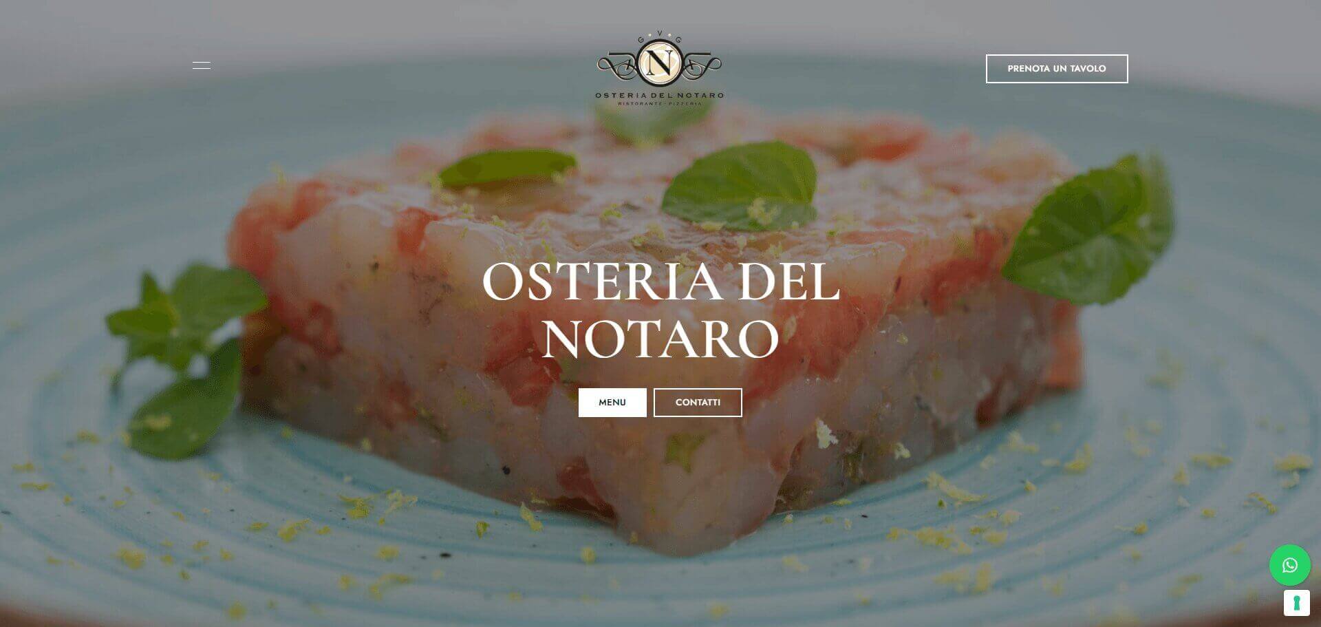 Osteria del Notaro: schermata 1 del sito