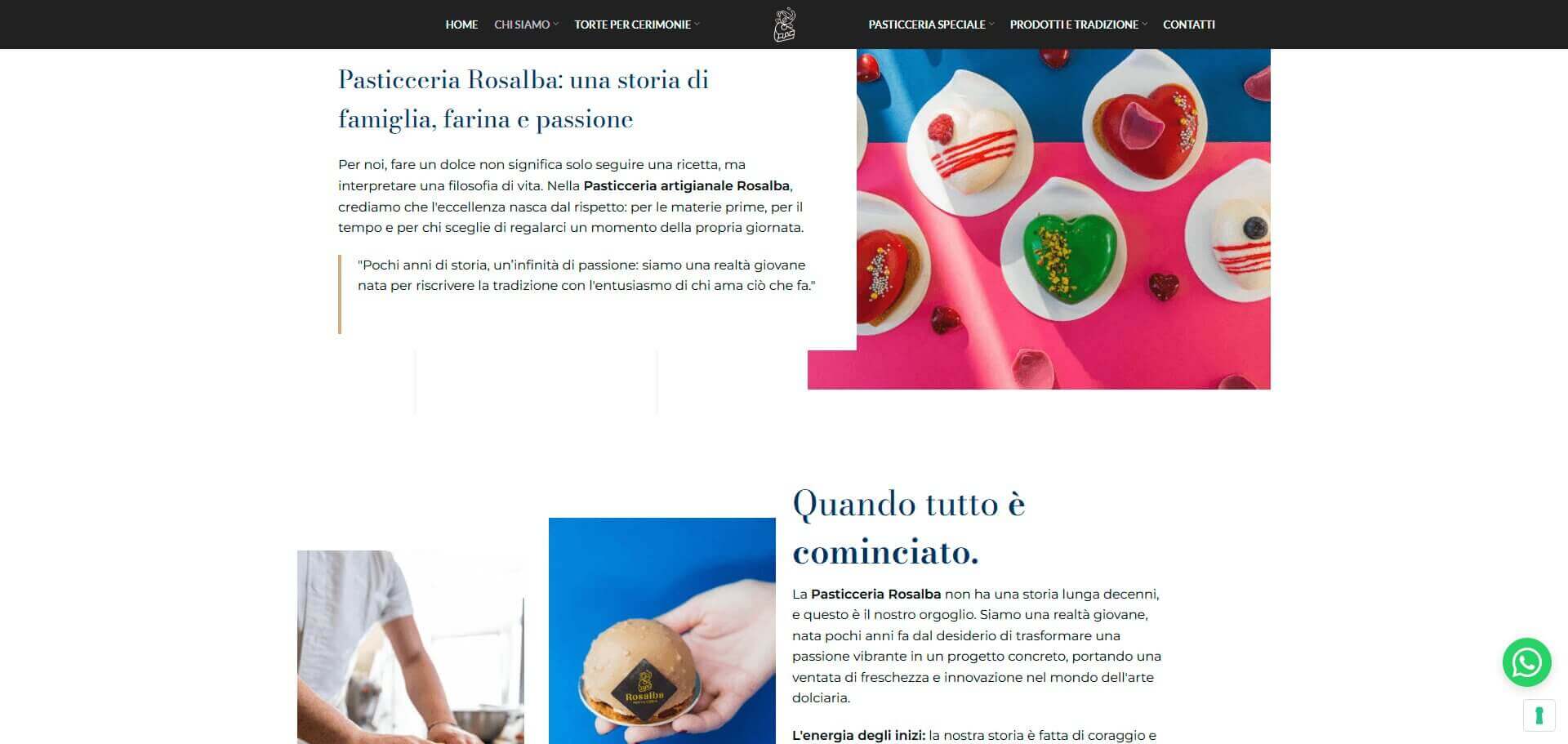 Pasticceria Rosalba: schermata 2 del sito