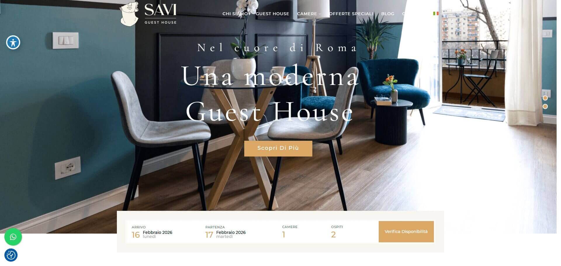 Savi Guest House: schermata 1 del sito