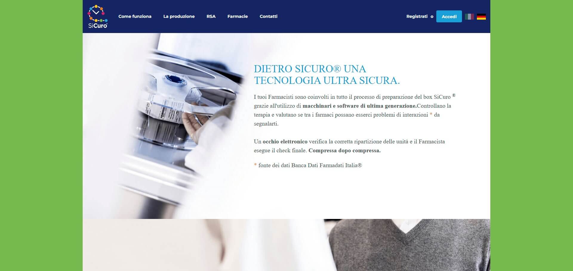 SiCuro: schermata 2 del sito