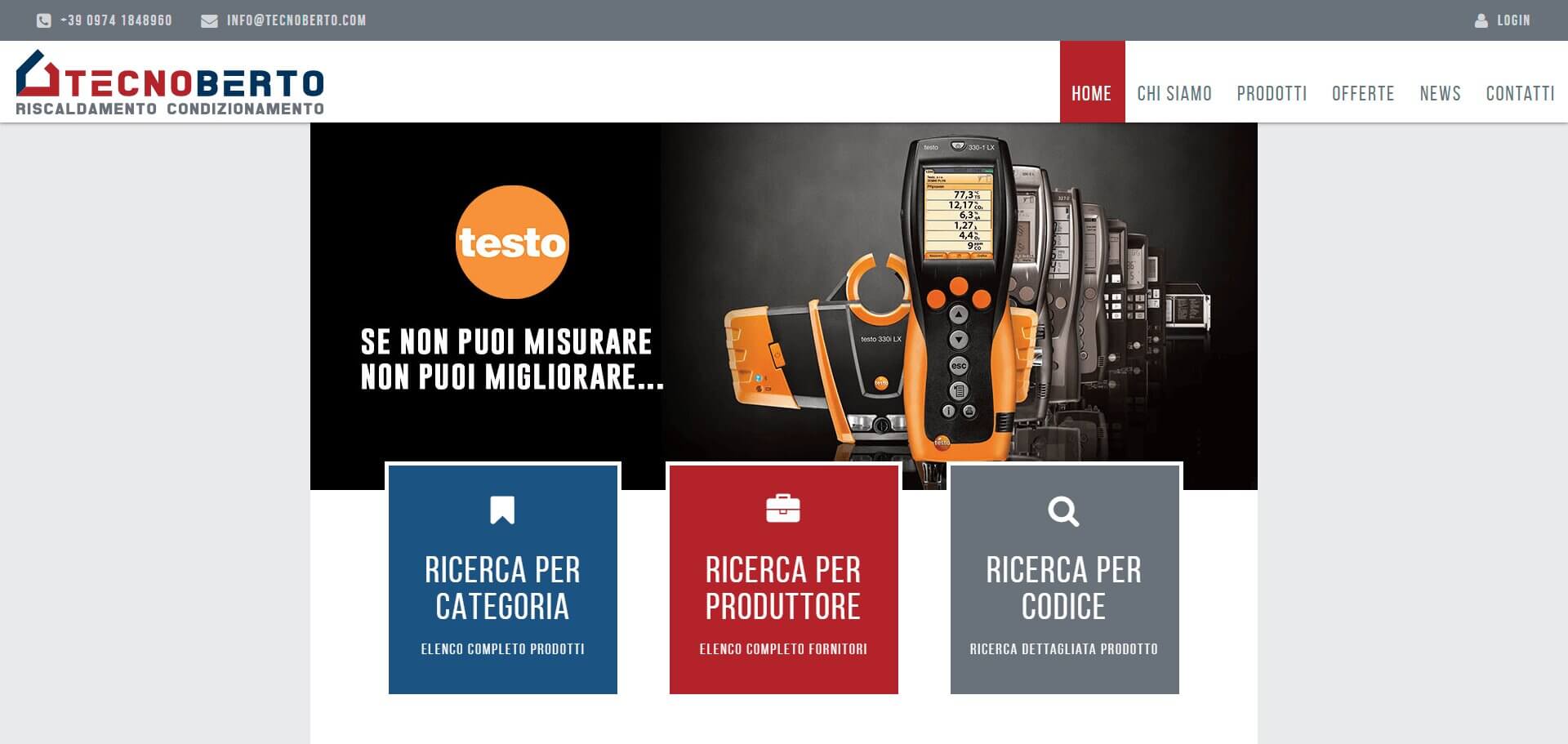 Tecnoberto: schermata 1 del sito
