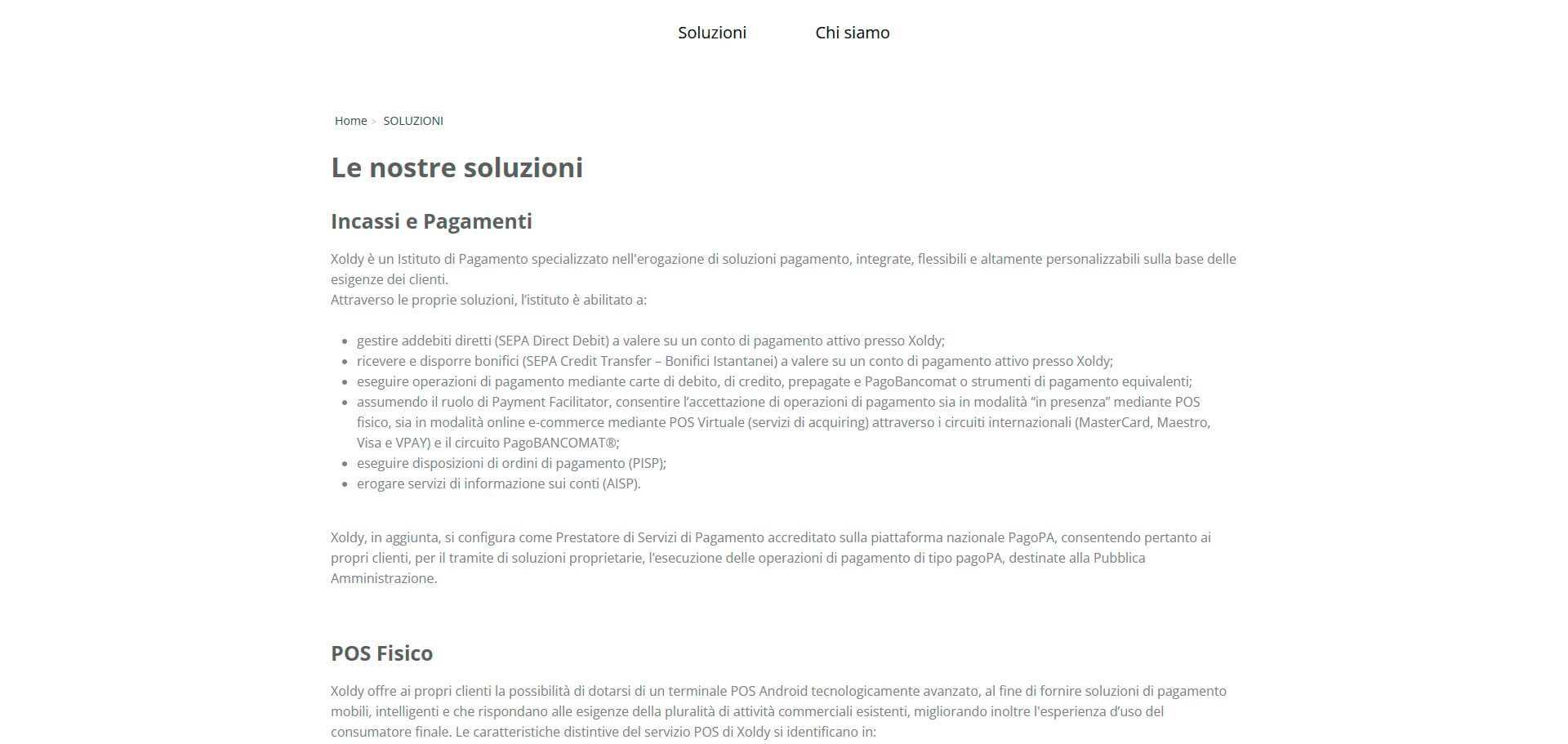 Xoldy: schermata 2 del sito